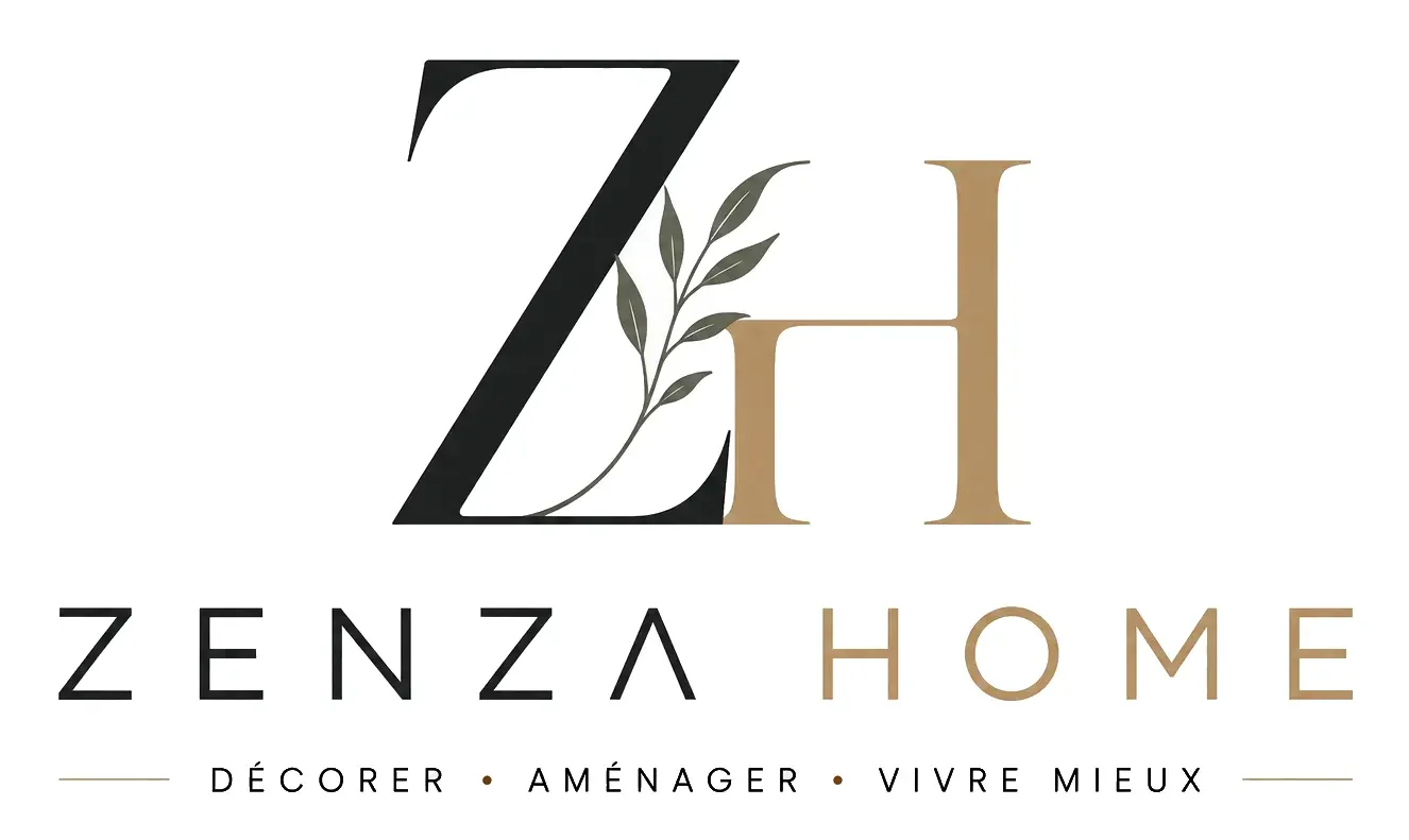 Logo ZenzaHome avec monogramme ZH, représentant un blog consacré à la décoration, à l'aménagement intérieur, au jardin, aux travaux et au bien-être dans la maison.