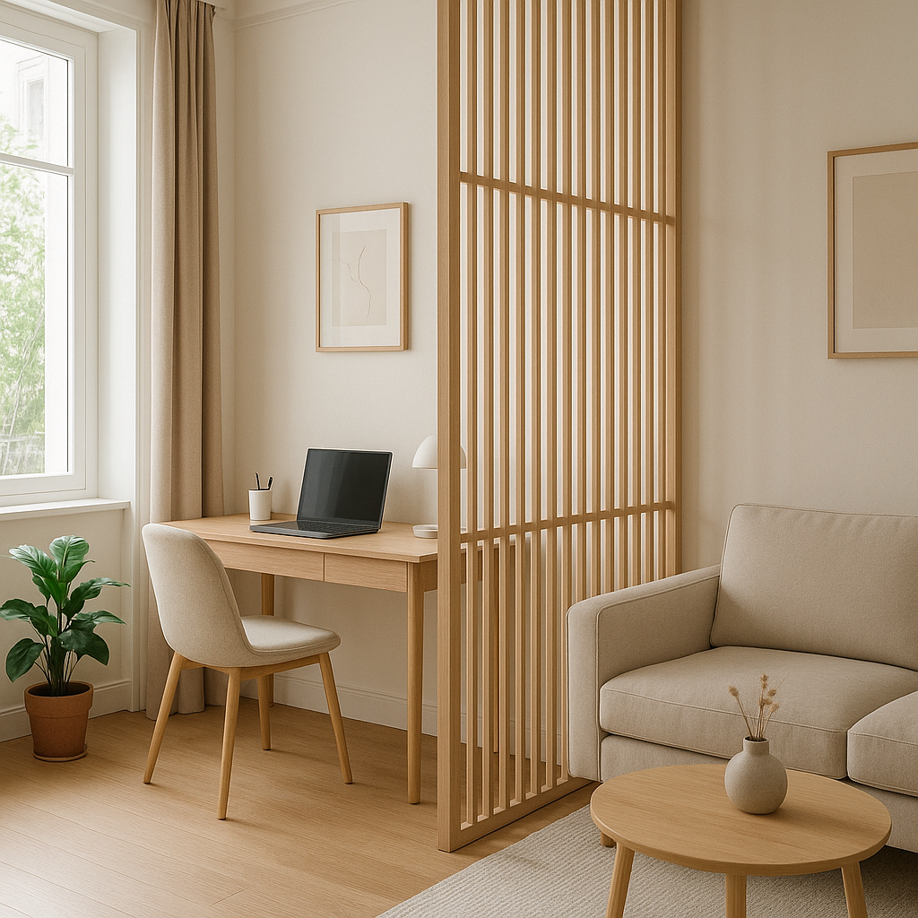 séparation douce pour un home office salon discret
