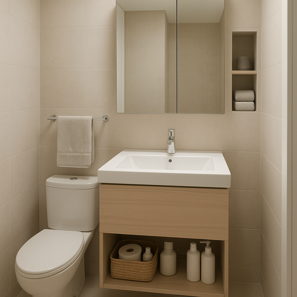petite salle de bain : comment gagner de la place avec un rangement vertical vraiment efficace ? 3 stockage caché dans une petite salle de bain optimisée