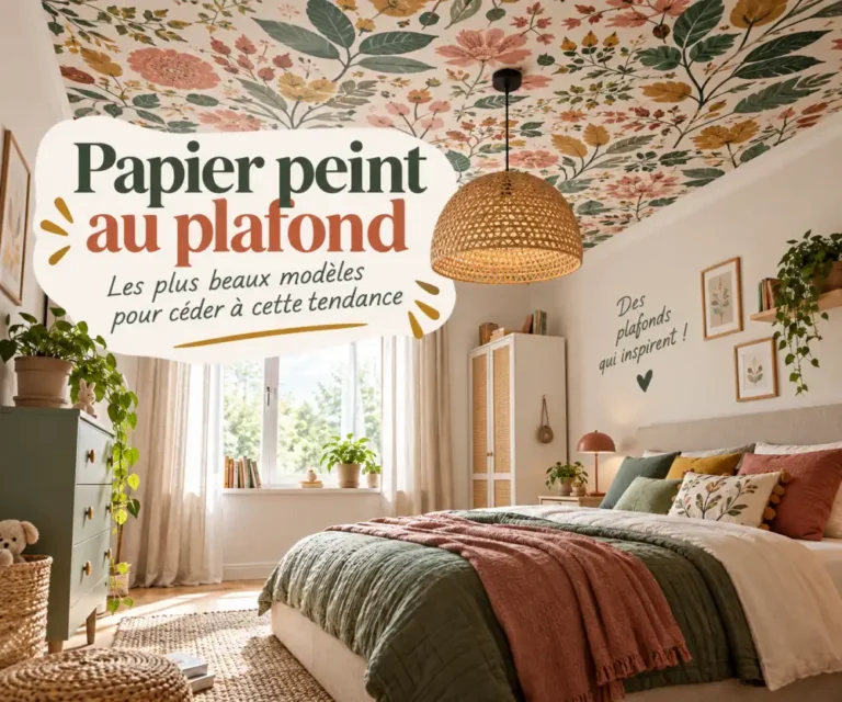 papier peint au plafond : idées de motifs, pièces adaptées et méthode de pose