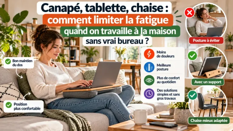 canapé, tablette, chaise : comment limiter la fatigue quand on travaille à la maison sans vrai bureau ?